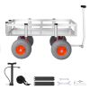 Beach Fishing Cart, 350 lbs Load Capacity, Foldable Fishing Cart with Heavy-Duty Aluminum Alloy Frame, 13-Inch All-Terrain PU Balloon Tires, 6 Rod Ho