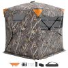 Hunting Blind, 270° See Through Ground Blind, 2-3 Person Pop Up Deer Blind for Hunting with Carrying Bag, Portable Resilient Hunting Tent, One-Way Se