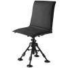 Hunting Chair, 360° Silent Swivel, Foldable Portable Blind Chair, Heavy-Duty Steel Frame Ground Stool Seat,with Seat Cover, Anti-Sink Feet, Height Ad