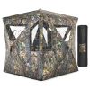 3 Person Portable Pop-Up Ground Tent with Gun Ports and Carrying Bag