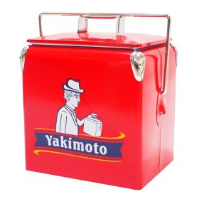 Yakimoto Classic Retro Metal Ice Chest, Multifunctional Portable Cooler With Bottle Opener 13L (14Qt), Keep Cold For A Long Time For Camping, Party,