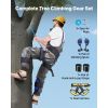 Tree Climbing Spikes Set, Height-Adjustable Tree Climbing Gear with Straps & Harness, 350 lbs Load Capacity, Heavy Duty Steel Climb Spurs Arborist Eq