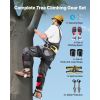 Tree Climbing Spikes Set, Height-Adjustable Tree Climbing Gear with Straps & Spike Protectors, 350 lbs Load Capacity, Durable Aluminum Climb Spurs Ar
