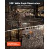 Hunting Blind, 2-3 Person See Through Ground Blinds with Carrying Bag, 360 Degree Portable Camouflage Tent, Durable Concealed Shelter with Silent Sid
