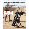 Gun Rack, Portable, Folding Heavy Duty Steel Rifle Shotgun Rack Stand, Freestanding Indoor Outdoor Gun Display Storage, Holds Up to 7 Pistols and 4 R
