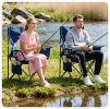 Folding Camping Chair, Heavy-Duty Metal Frame Portable Outdoor Chair with Cup Holder, Insulated Cooler Bag & Side Pocket for Camping Fishing Beach -
