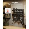 Gun Rack Wall Mount, Heavy Duty Steel, Indoor Rifle Shotgun Rack with J-Hooks, Additional Tray Storage, Gun Accessories Display Storage Holder, Hold