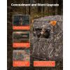 Hunting Blind, 2-3 Person See Through Ground Blinds with Carrying Bag, 360 Degree Portable Camouflage Tent, Durable Concealed Shelter with Silent Sid