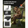 Hunting Chair, 360° Silent Swivel, Foldable Portable Blind Chair, Heavy-Duty Steel Frame Ground Stool Seat,with Seat Cover, Anti-Sink Feet, Height Ad