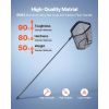 Fishing Net, Foldable Landing Nets with Telescopic Handle, Portable Lightweight Carbon Fiber Long Fish Gear, Nylon Covered PVC, Durable and Fish-frie