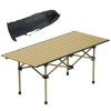 Folding Camping Table Portable Lightweight Carbon Steel Roll-up Picnic BBQ Desk with Carry Bag Heavy Duty for Outdoor Beach Backyard Party Patio Camp