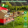 Folding Camping Table Portable Lightweight Carbon Steel Roll-up Picnic BBQ Desk with Carry Bag Heavy Duty for Outdoor Beach Backyard Party Patio Camp